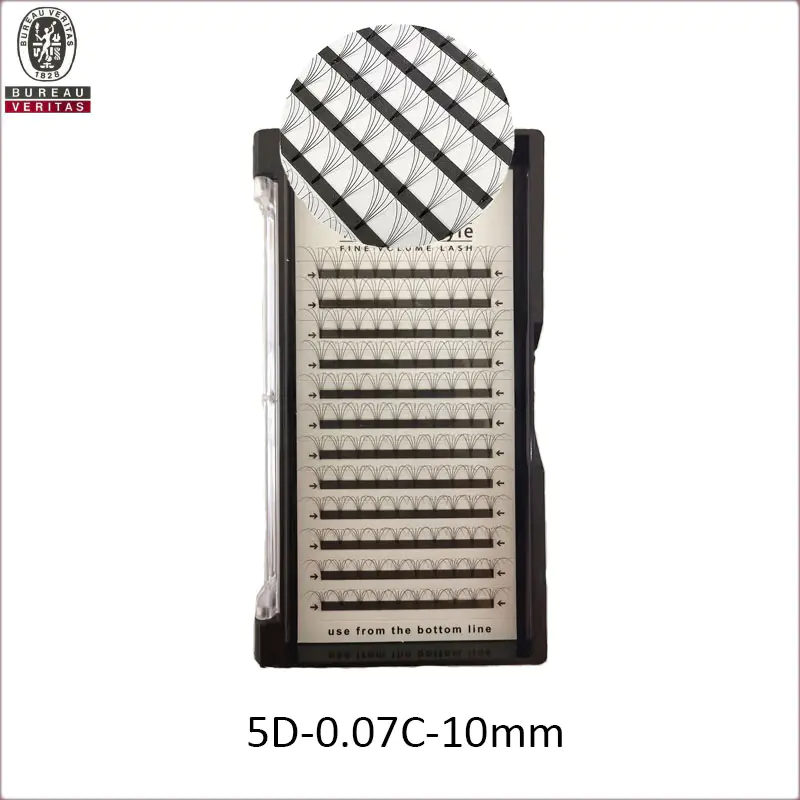 5D 0.07mm thickness C curl standard 9mm  Faux Individual Eyelashes - MSDS INCI COA BV SG ISO9001