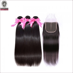 2019 wholesale 18 inch private label hot-selling popular 3 bundles with one closure hair weft 20 inch