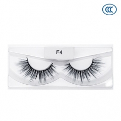3D 5D Eyelash Strip False Silk Synthetic Eye Lashes Custom Packaging Box Faux Mink Eyelashes
